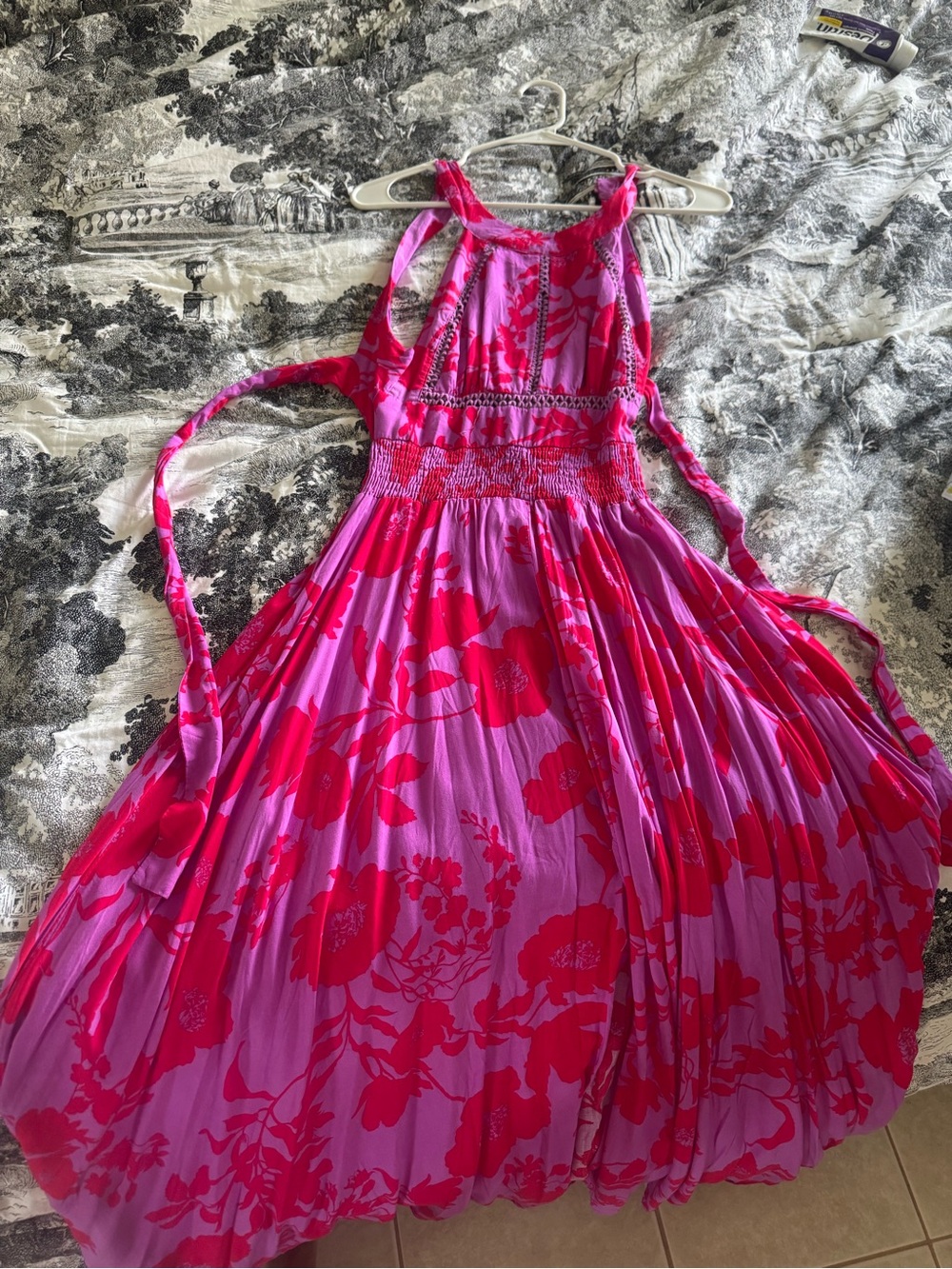 Abel the label x Anthropologie  Floral Halter Maxi Dress
